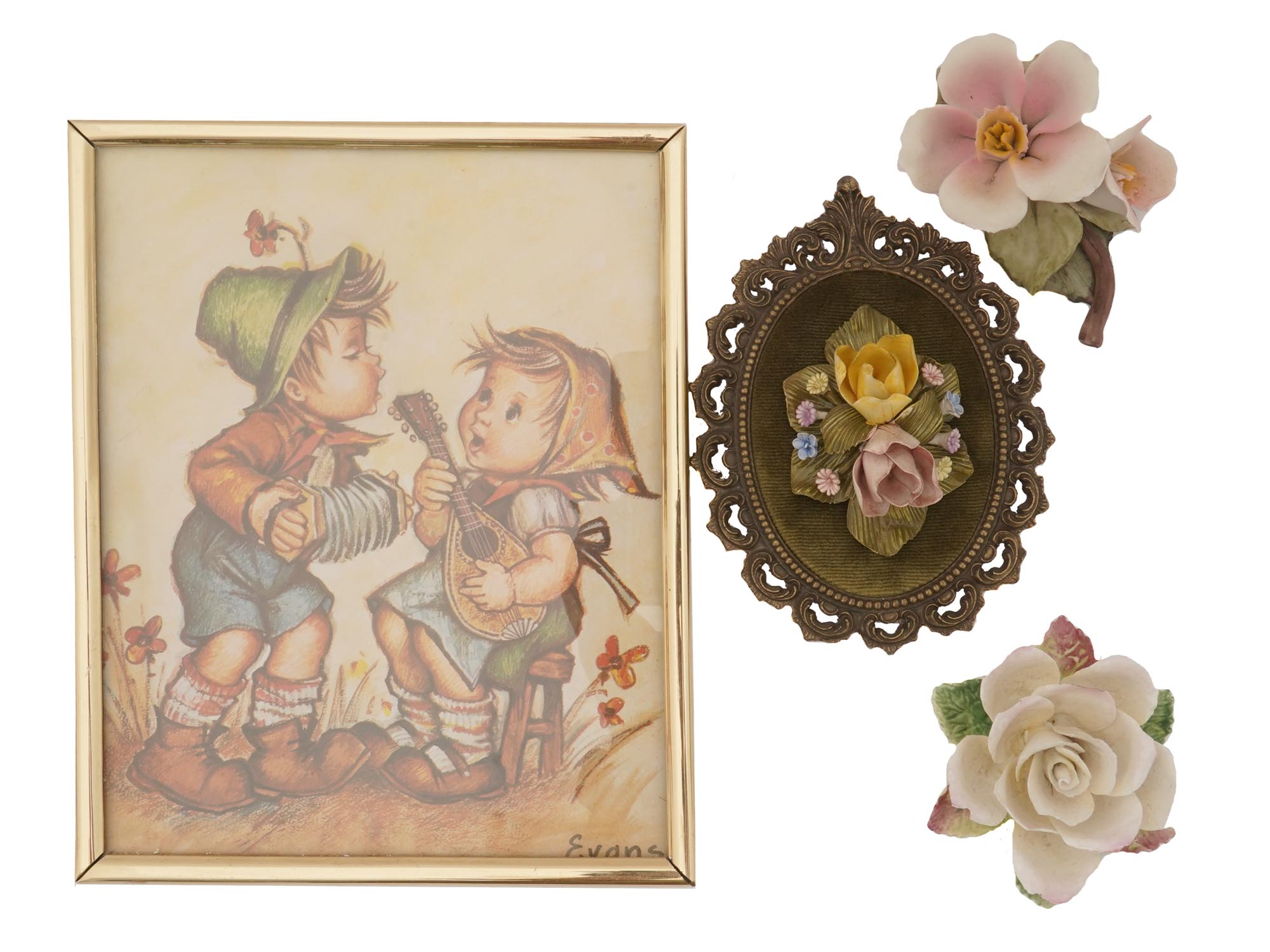 GOEBEL HUMMEL FIGURINES AND CERAMIC FLOWER DECOR PIC-1